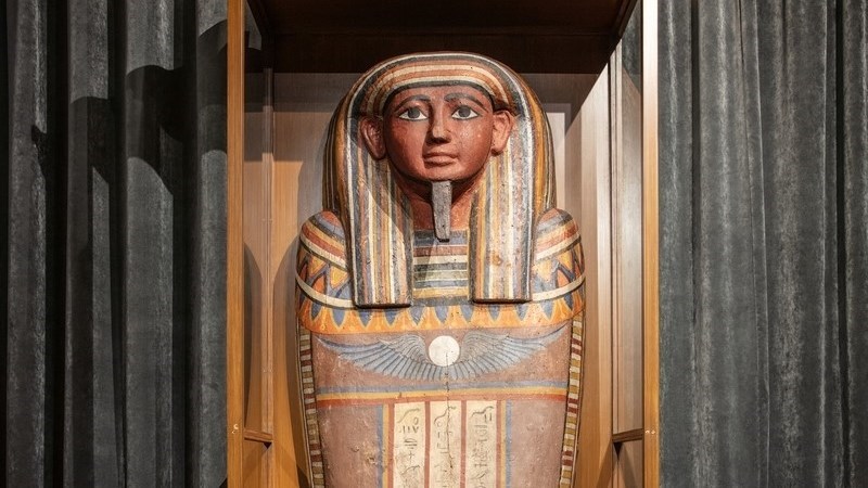 Bilden visar en avbildad mumie